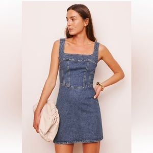 NWT Reformation Davies Bustier Denim Mini Dress
- size 2